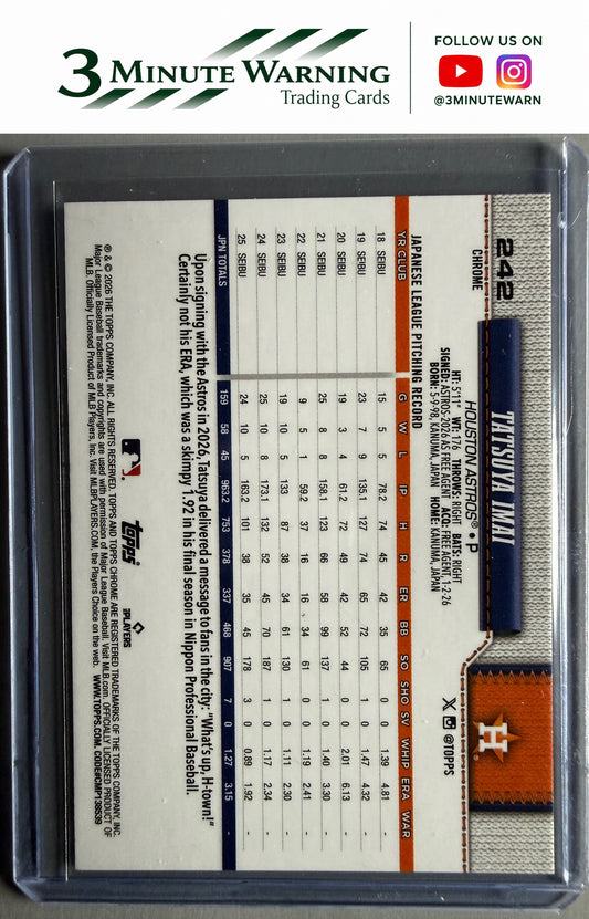 2026 Topps Chrome #242 Tatsuya Imai X-Fractors
