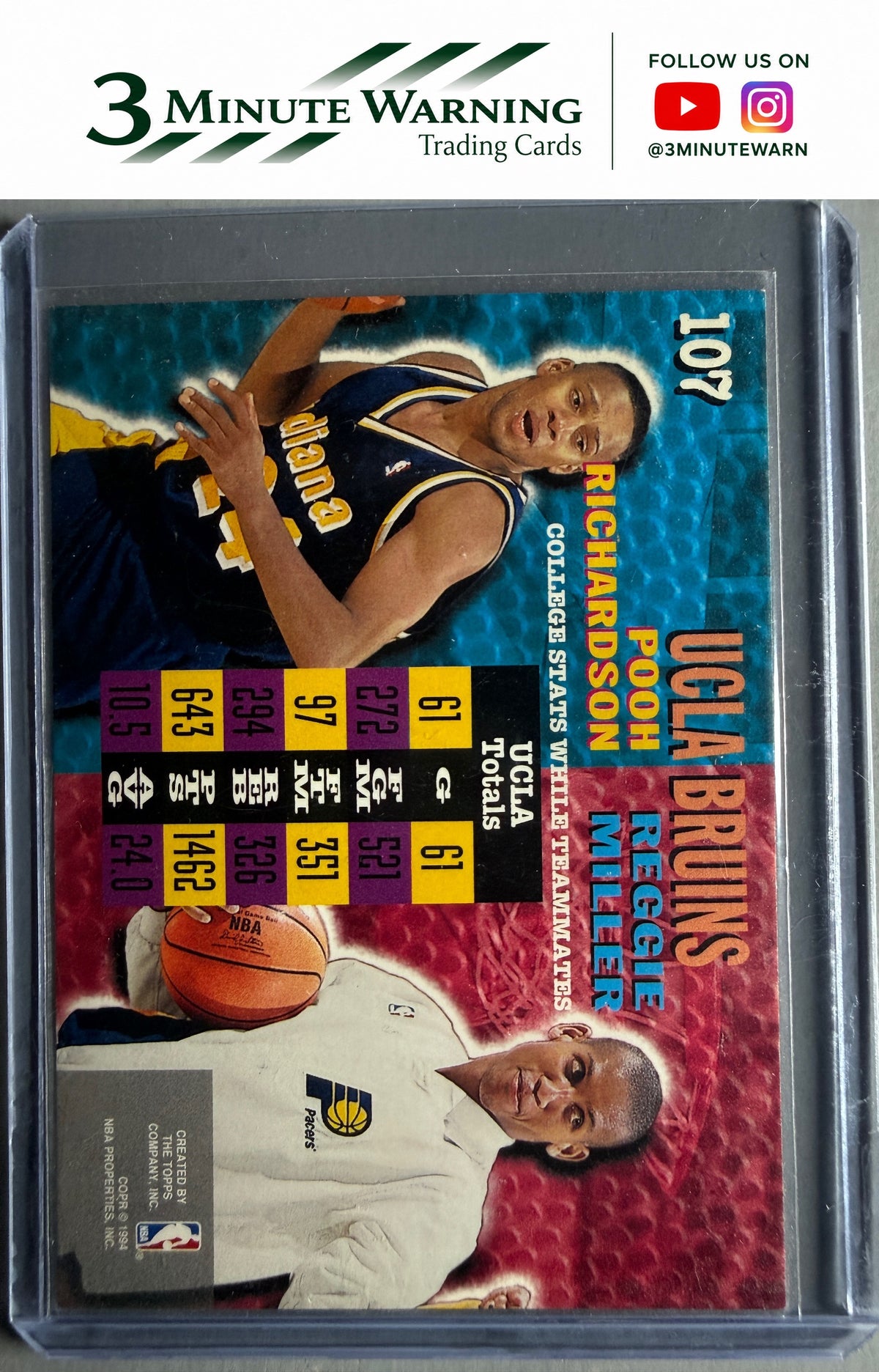1994-95 Stadium Club #107 Reggie Miller / Pooh Richardson