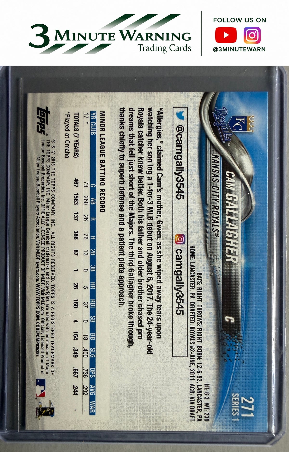 2018 Topps #271 Cam Gallagher
