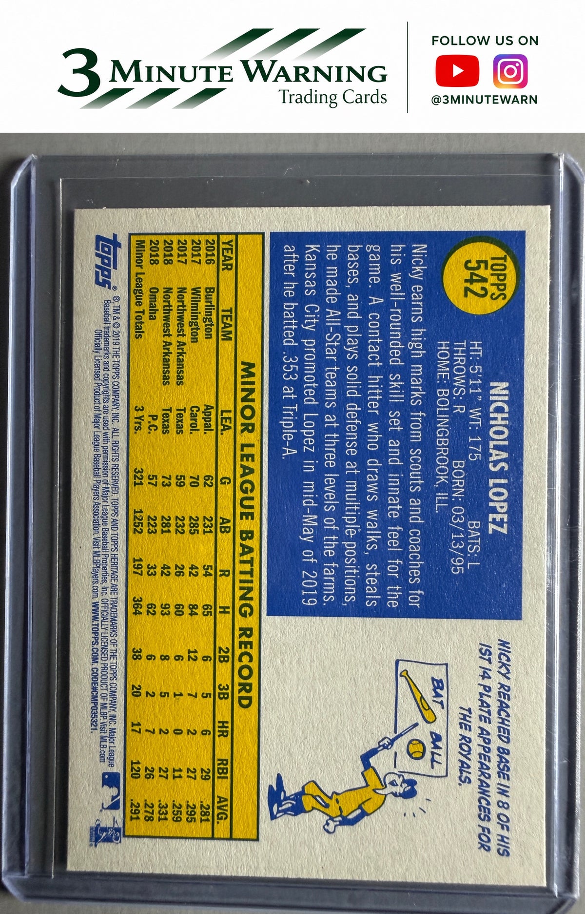 2019 Topps Heritage #542 Nicky Lopez