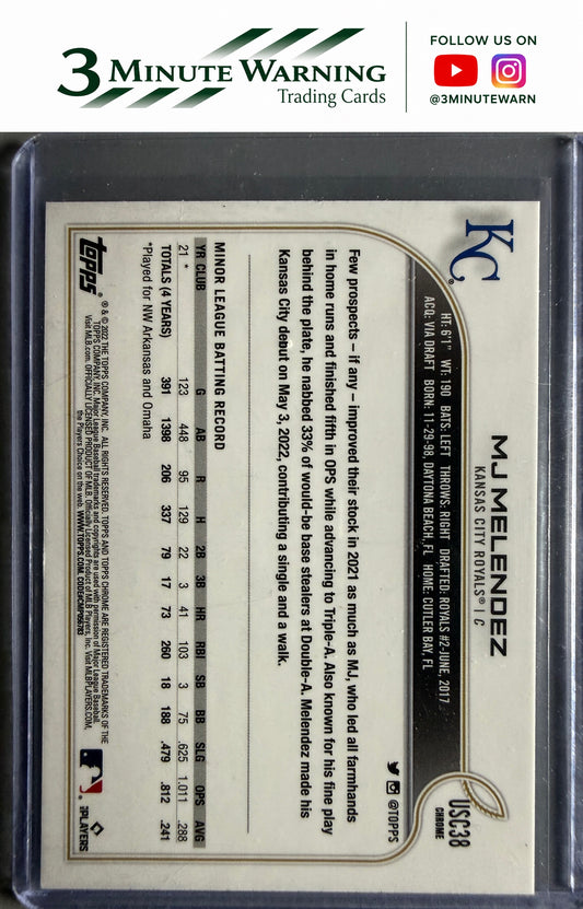 2022 Topps Chrome Update #USC38 MJ Melendez Purple Refractor