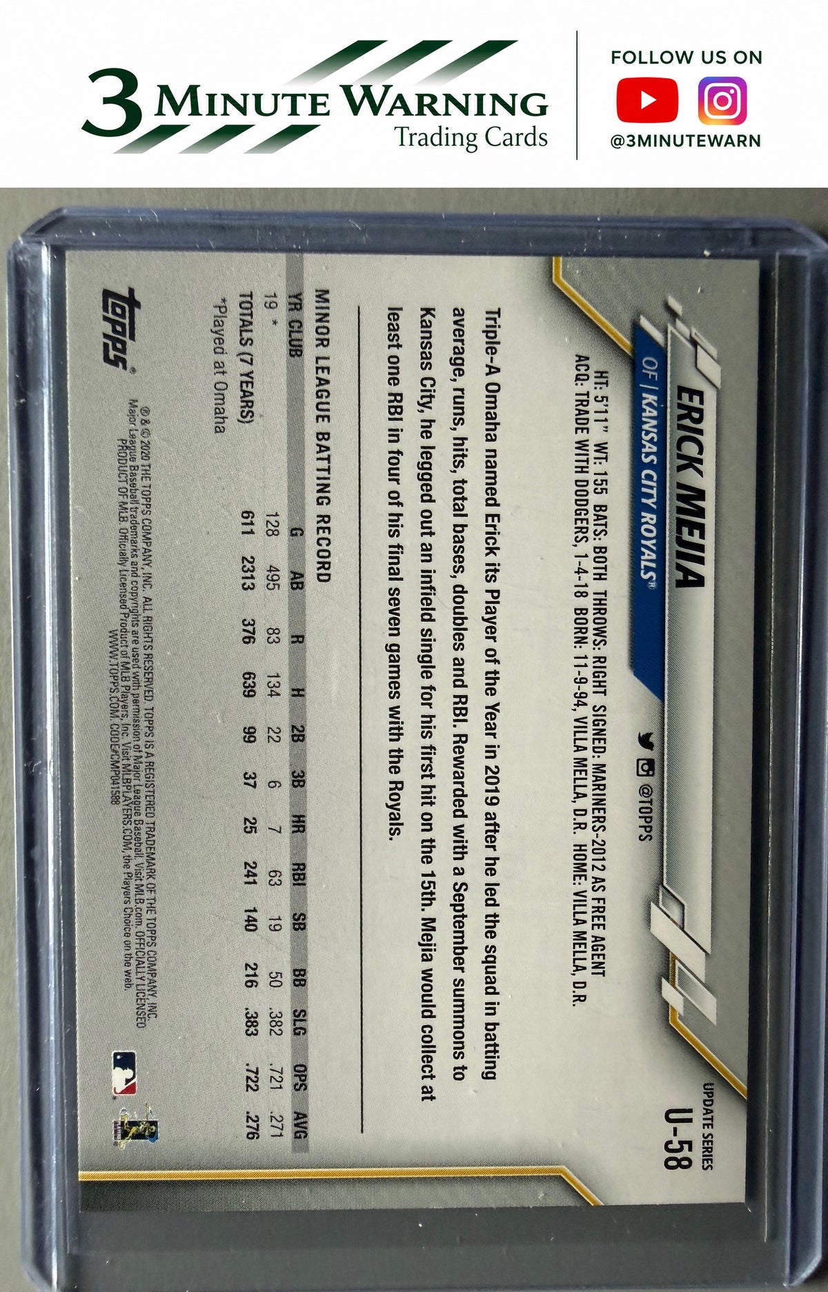 2020 Topps Update #U-58 Erick Mejia