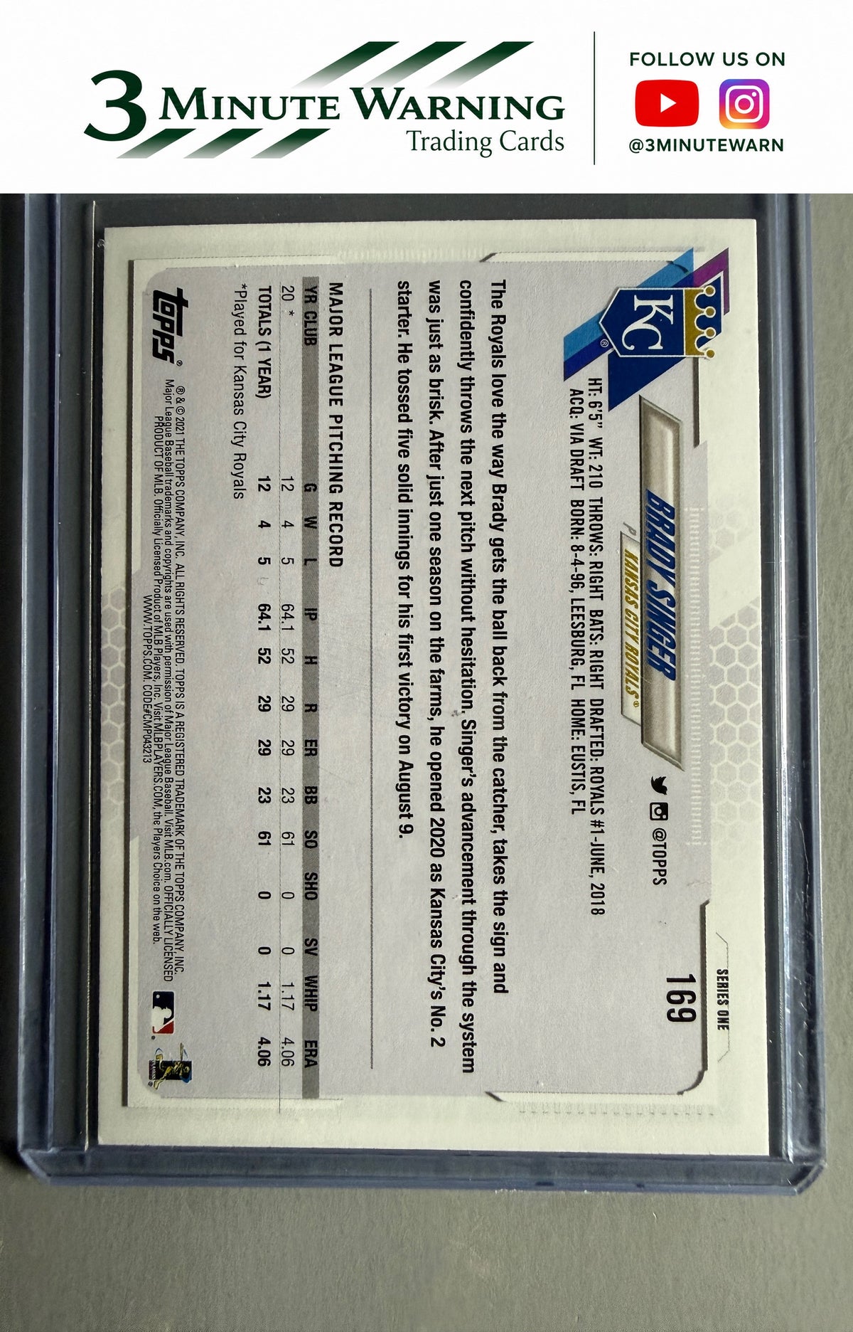 2021 Topps #169 Brady Singer