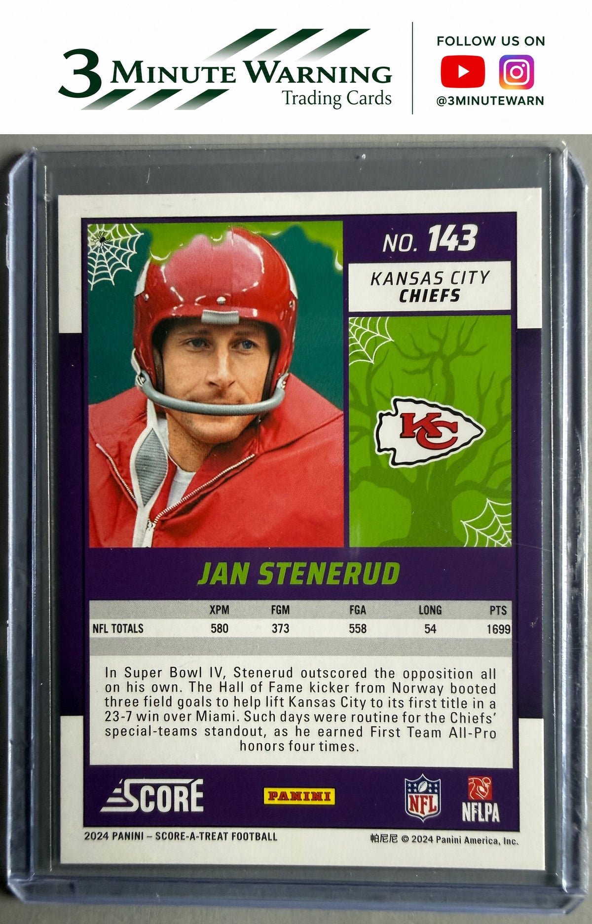 2024 Score-A-Treat #143 Jan Stenerud Green Bats