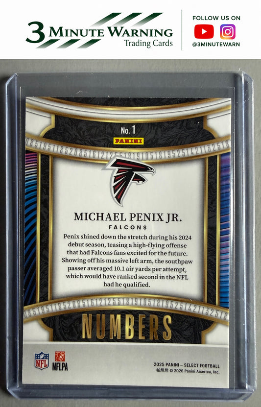 2025 Panini Select #1 Michael Penix Jr. Select Numbers
