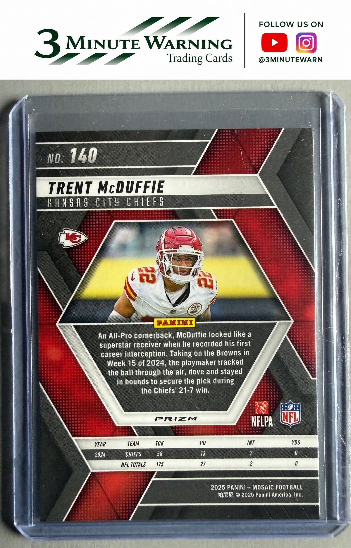 2025 Panini Mosaic #140 Trent McDuffie Mosaic Green