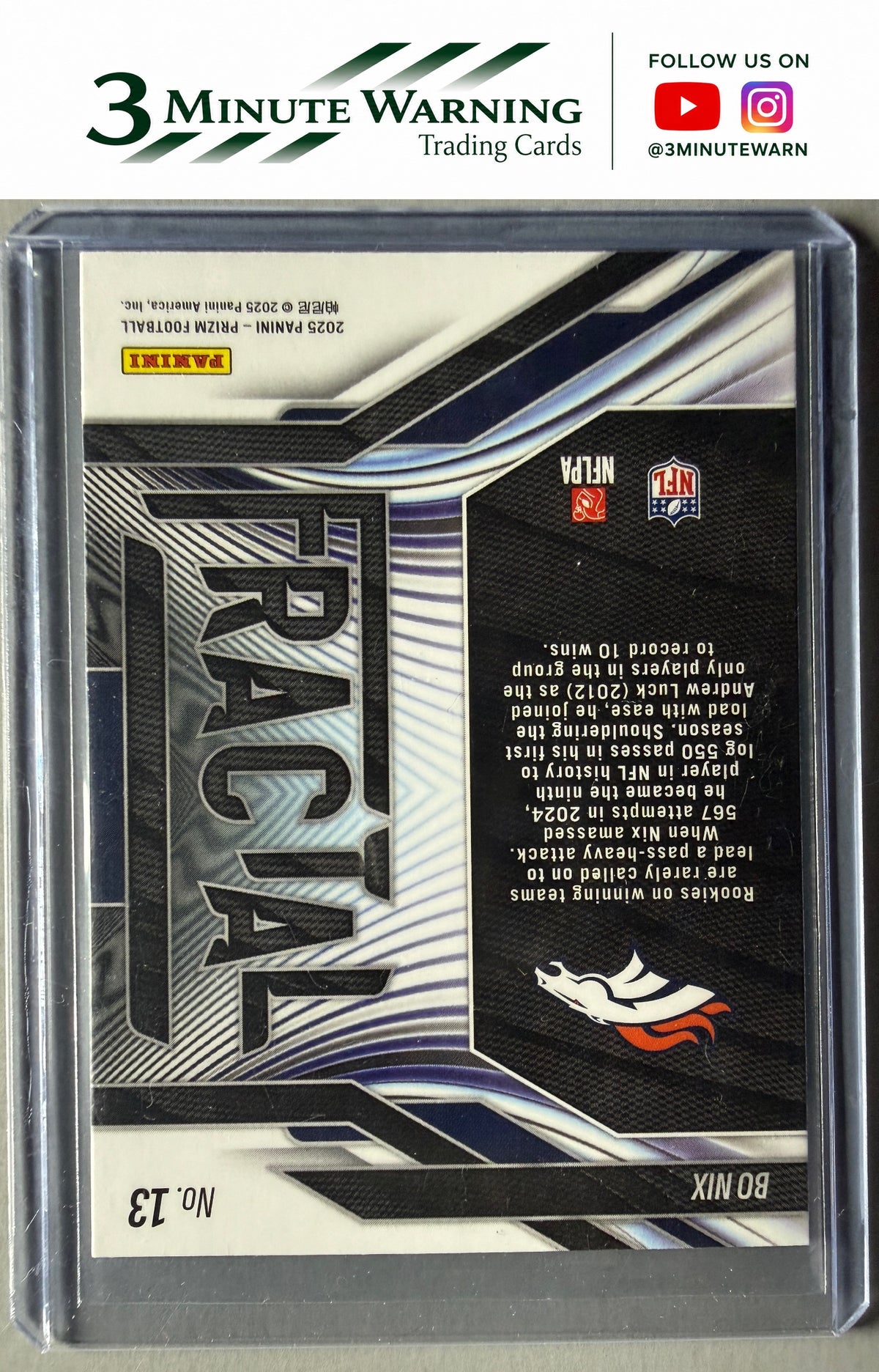 2025 Panini Prizm #13 Bo Nix Fractal