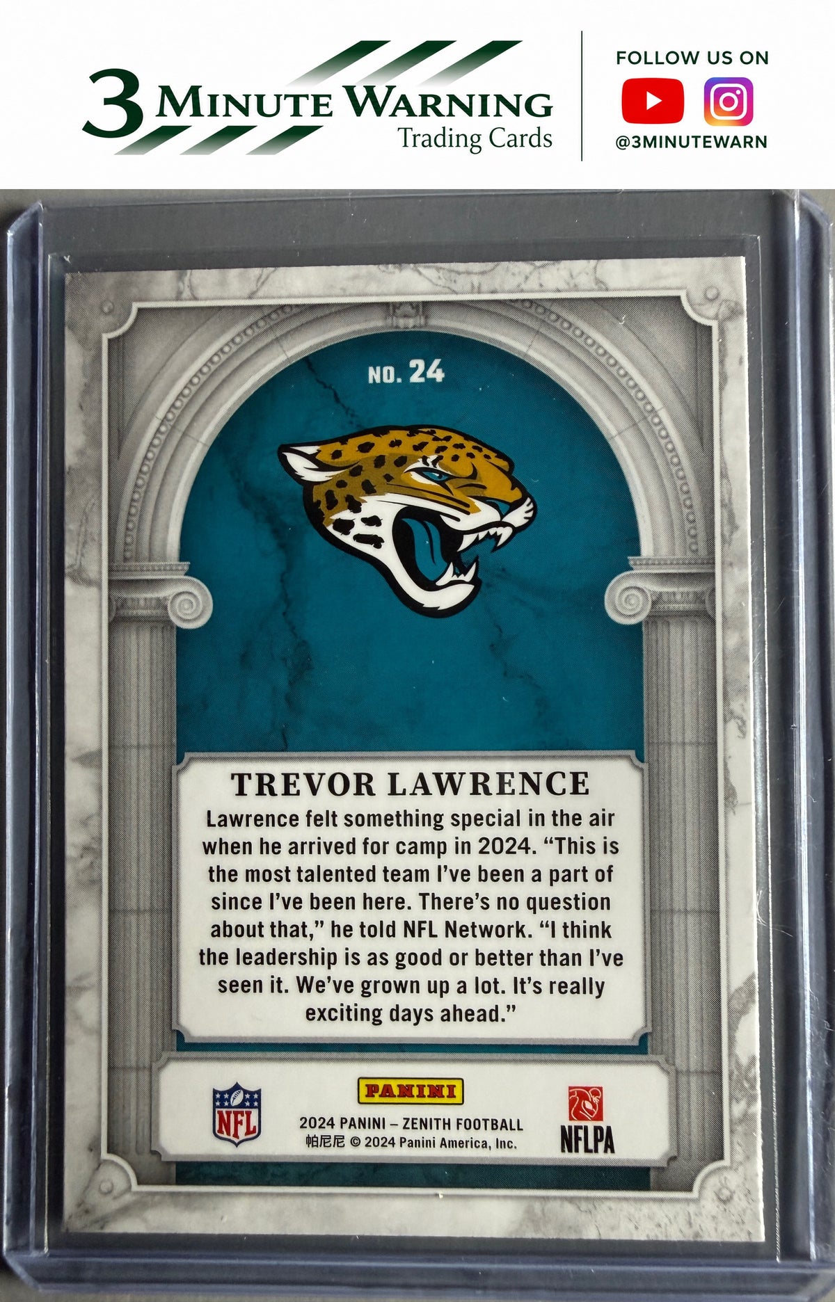 2024 Panini Zenith #24 Trevor Lawrence Z Marquee