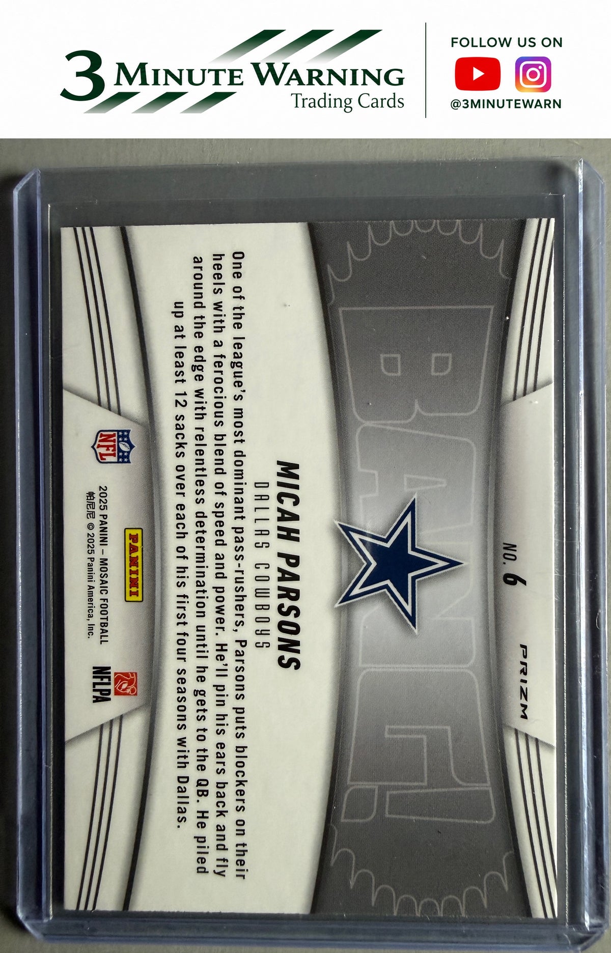 2025 Panini Mosaic #6 Micah Parsons Bang! Mosaic Green