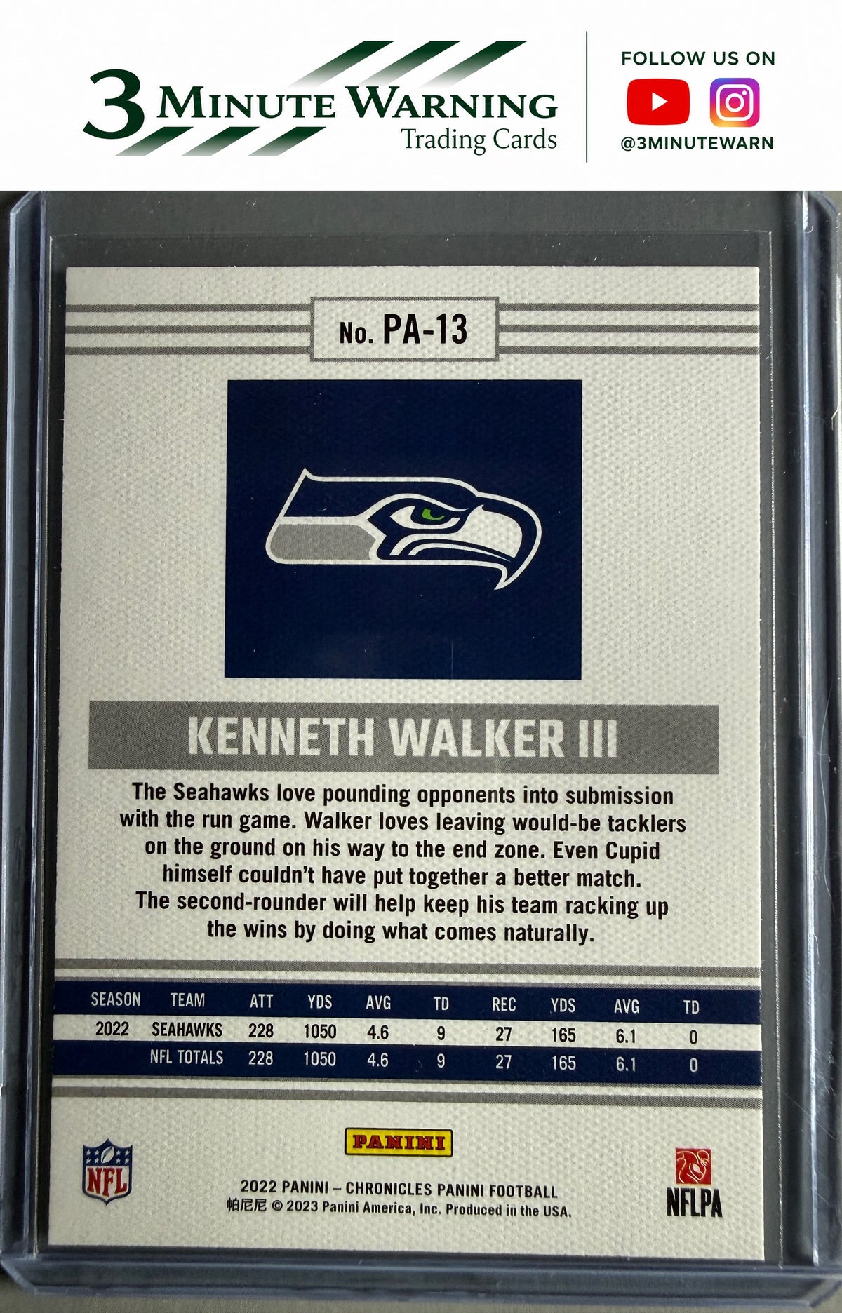 2022 Panini Chronicles #PA-13 Kenneth Walker III Panini