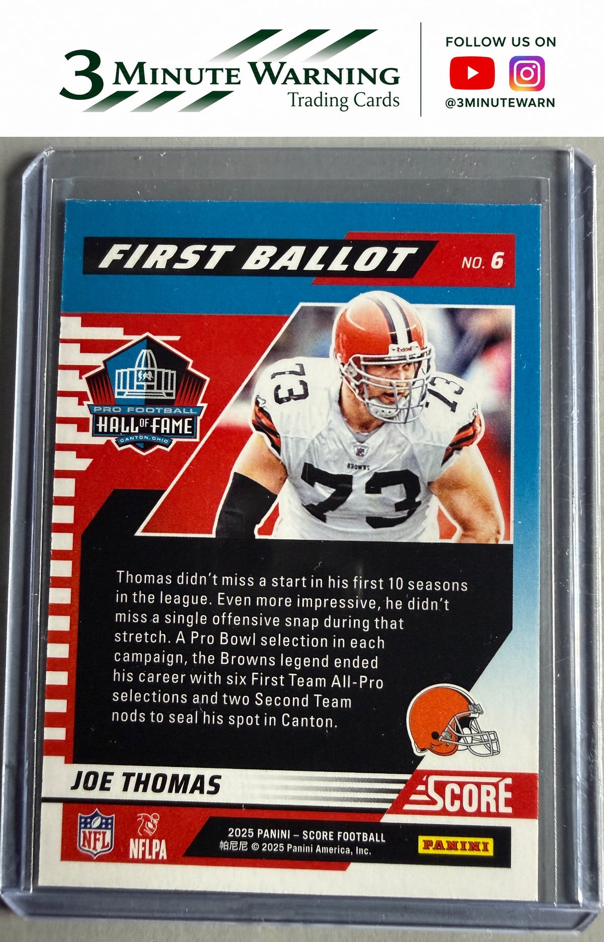 2025 Score #6 Joe Thomas First Ballot