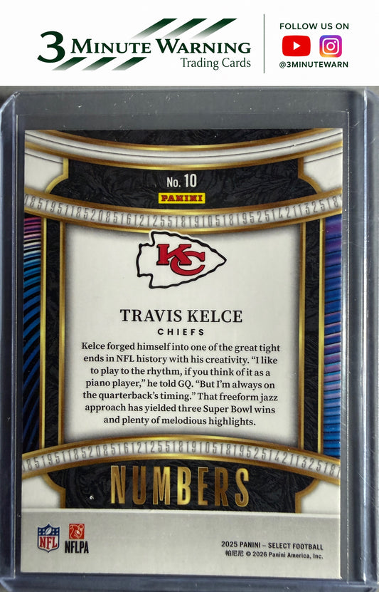 2025 Panini Select #10 Travis Kelce Select Numbers