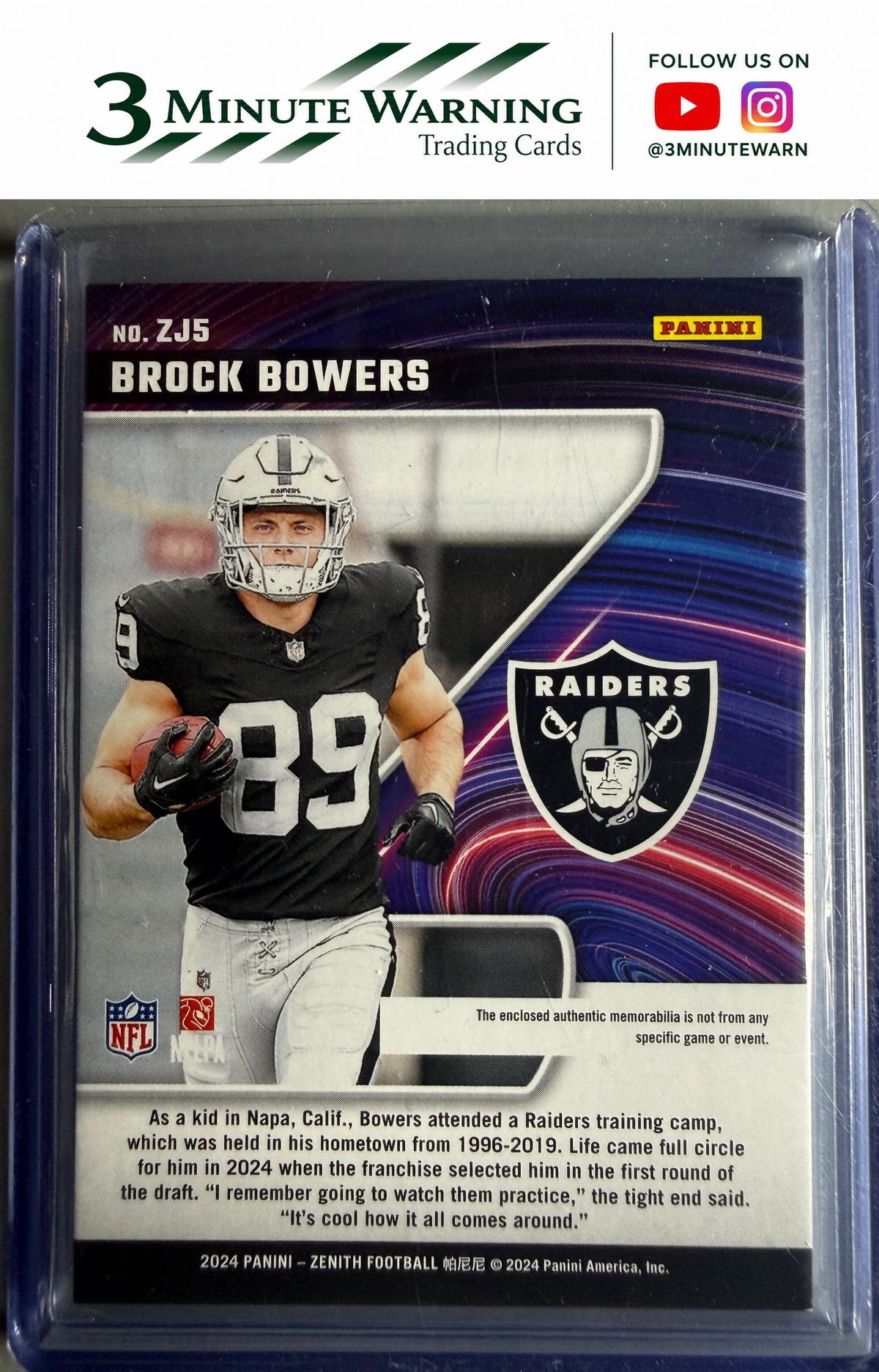 2024 Panini Zenith #ZJ5 Brock Bowers Z Jersey