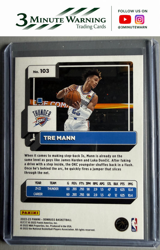 2022-23 Donruss #103 Tre Mann Holo Laser Green