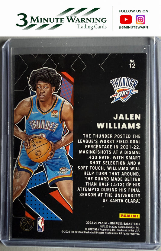 2022-23 Donruss #12 Jalen Williams Great X-Pectations