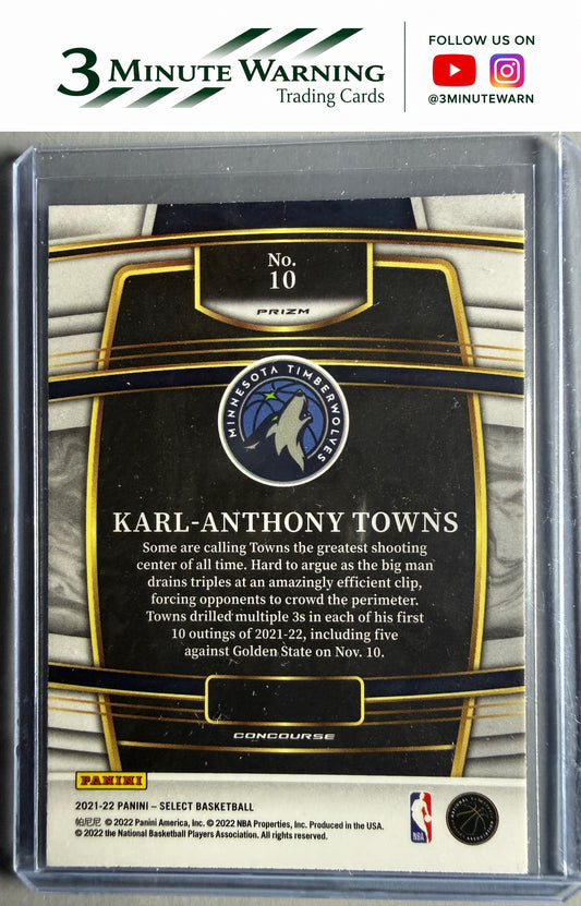 2021-22 Panini Select #10 Karl-Anthony Towns Silver Prizm