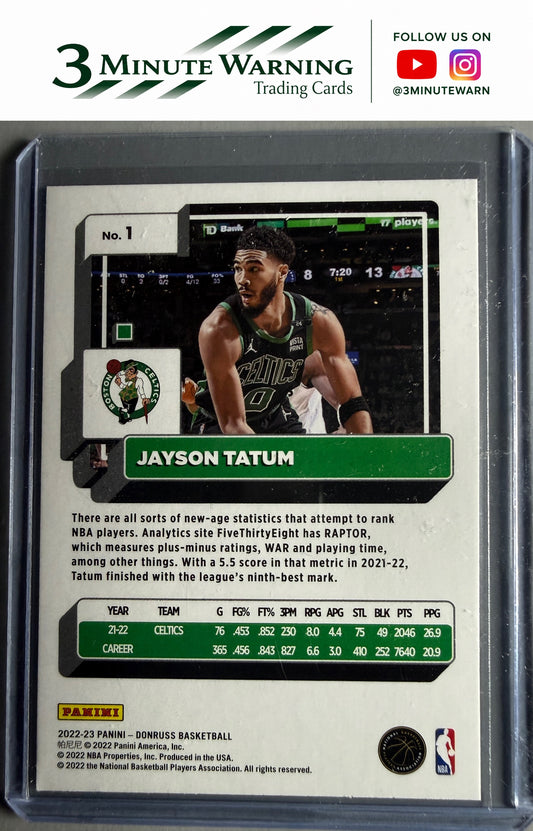 2022-23 Donruss #1 Jayson Tatum Holo Laser Green