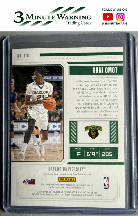 2018 Panini Contenders Draft Picks #118 Nuni Omot