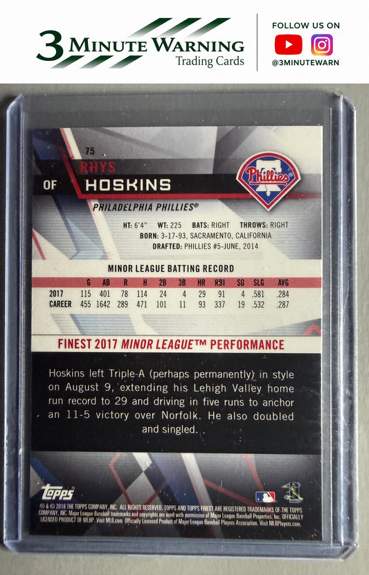 2018 Finest #75 Rhys Hoskins