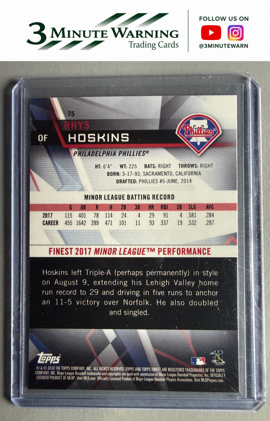 2018 Finest #75 Rhys Hoskins