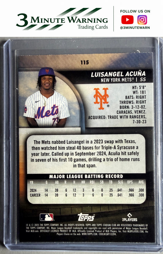 2025 Stadium Club #115 Luisangel Acuña