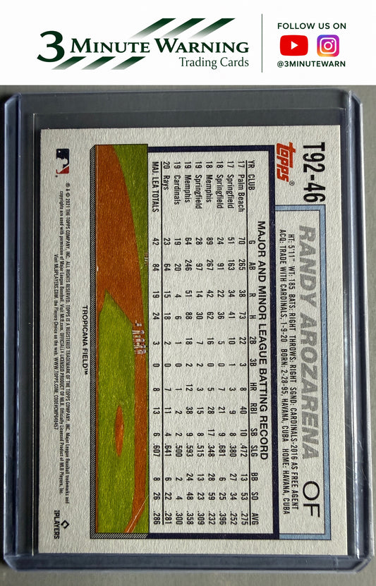 2021 Topps Update #T92-46 Randy Arozarena 1992 Topps Redux