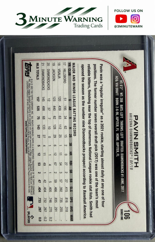 2022 Topps #106 Pavin Smith Rainbow Foil