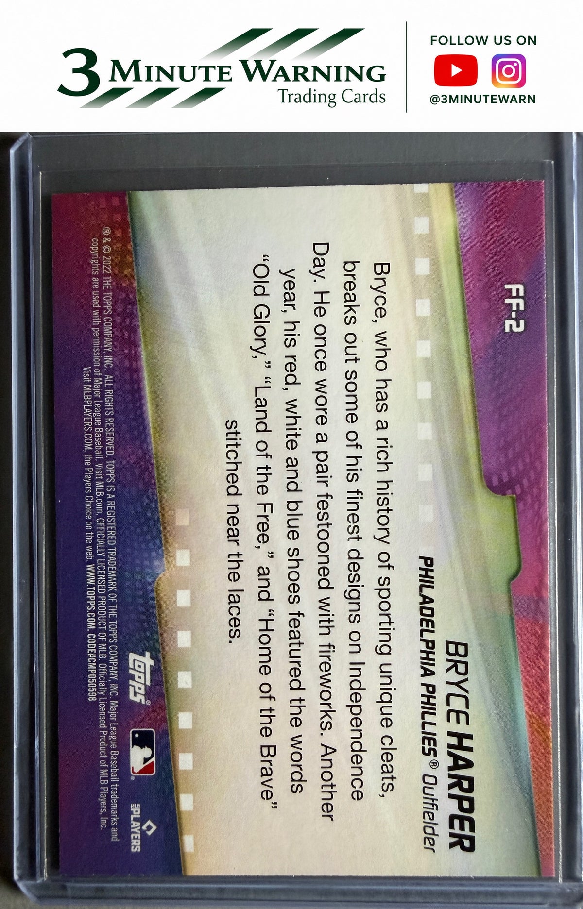 2022 Topps #FF-2 Bryce Harper Flashiest Feet