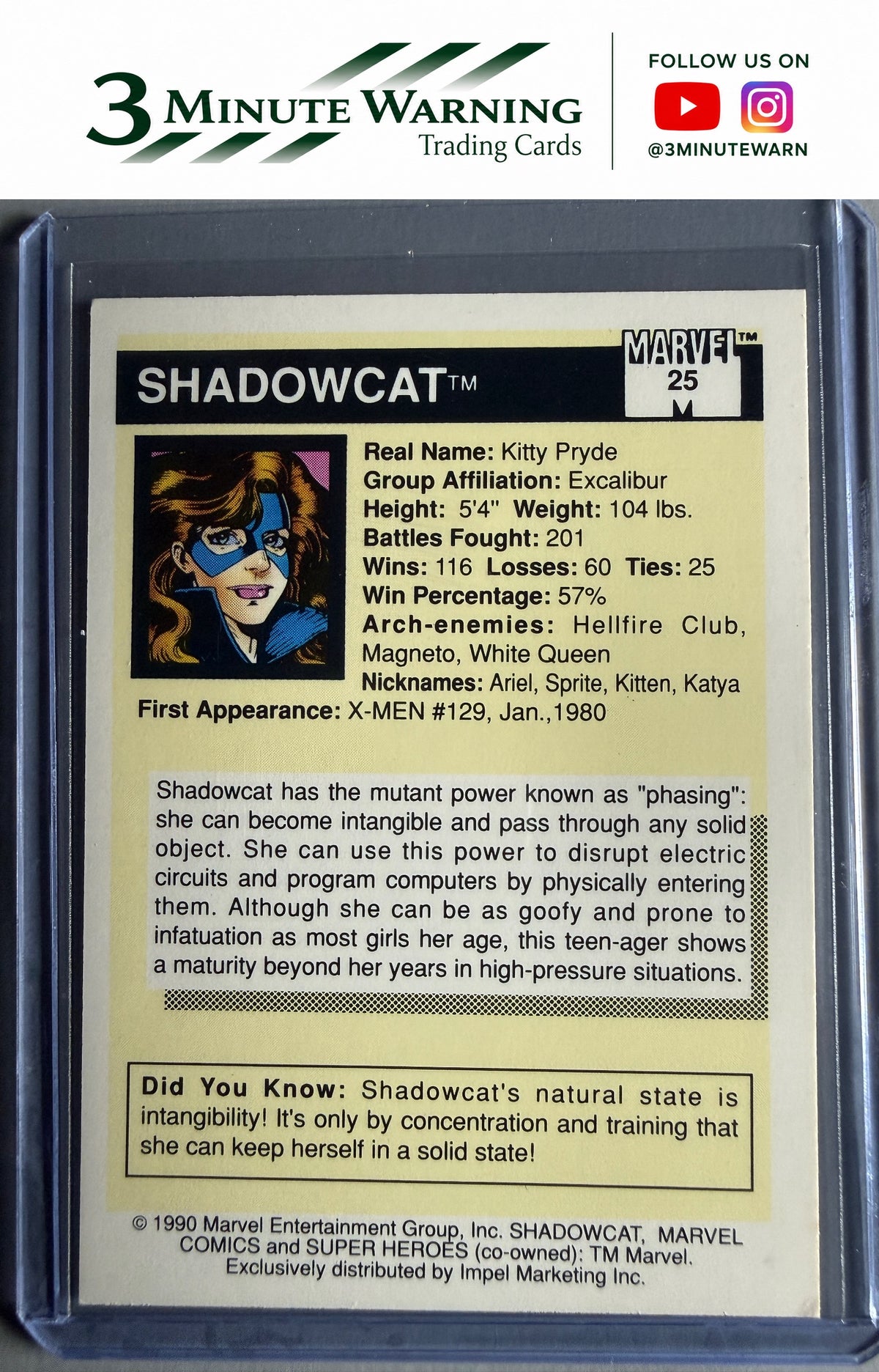 1990 Impel Marvel Universe #25 Shadowcat