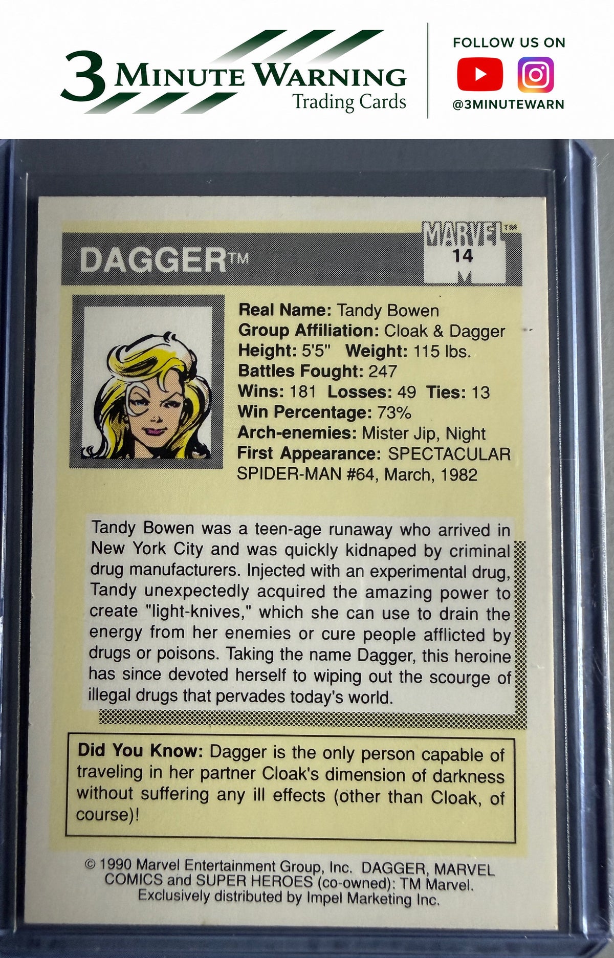 1990 Impel Marvel Universe #14 Dagger