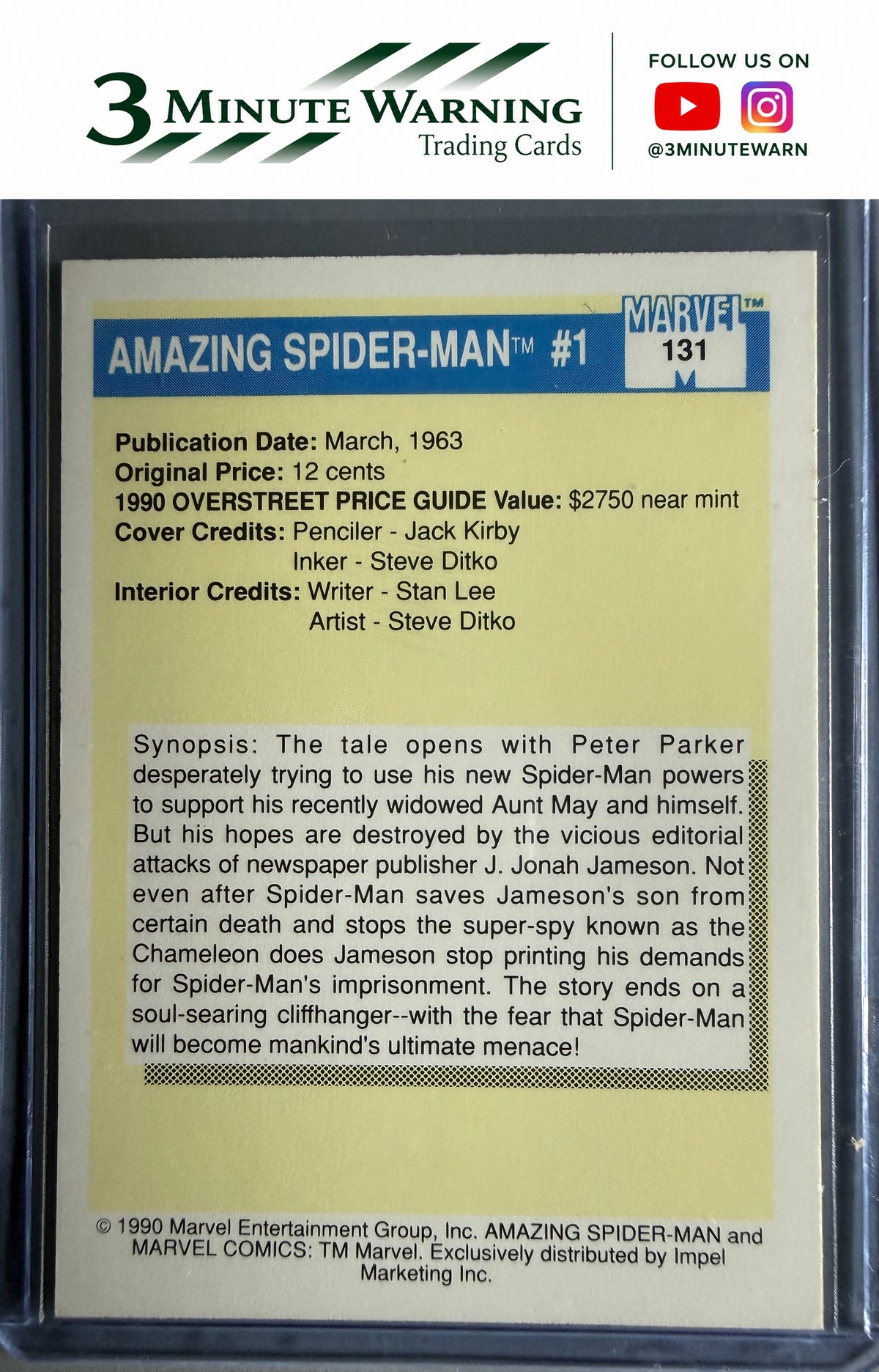 1990 Impel Marvel Universe #131 Amazing Spider-Man #1