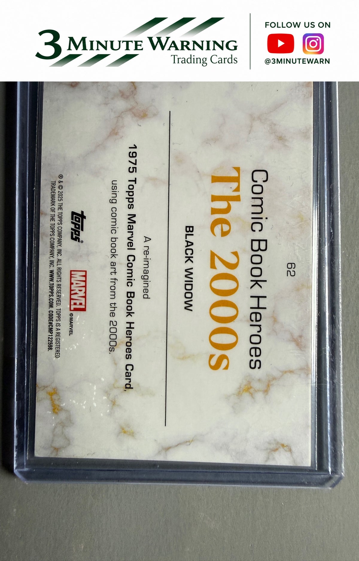 2025 Topps Marvel Comic Book Heroes 1975 Golden Anniversary #62 Black Widow