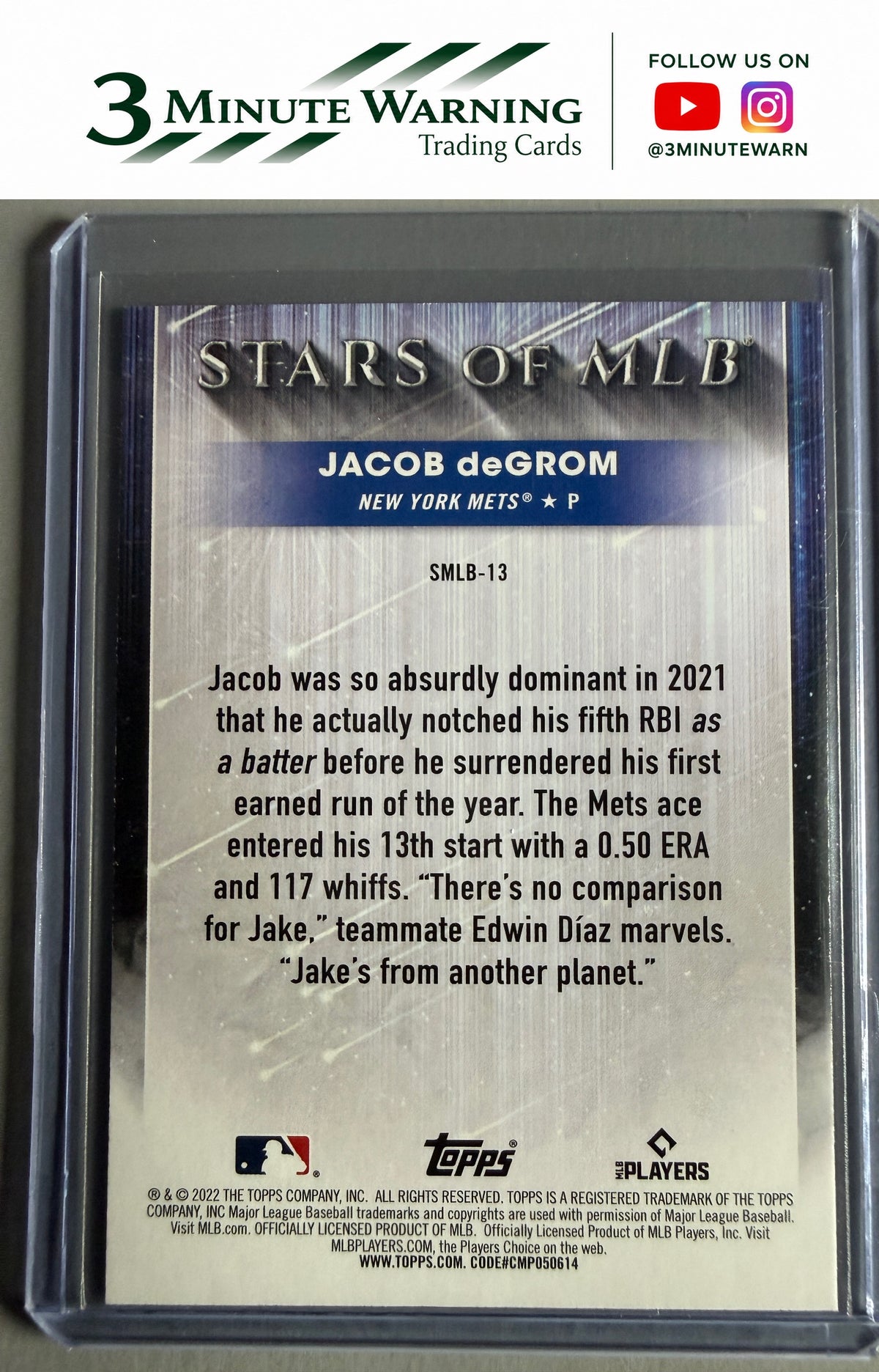 2022 Topps #SMLB-13 Jacob deGrom Stars of MLB