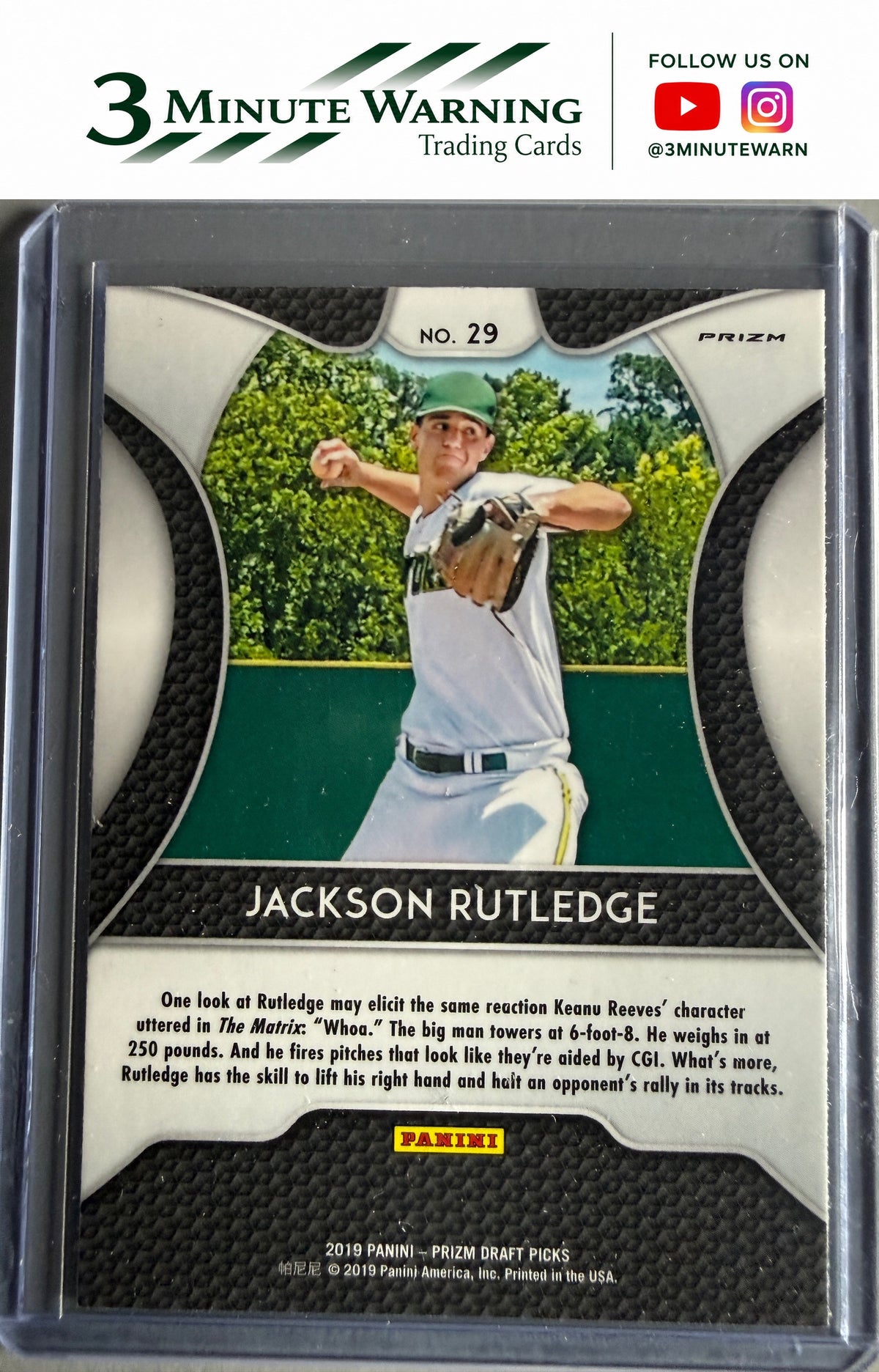 2019 Panini Prizm Draft Picks #29 Jackson Rutledge Orange