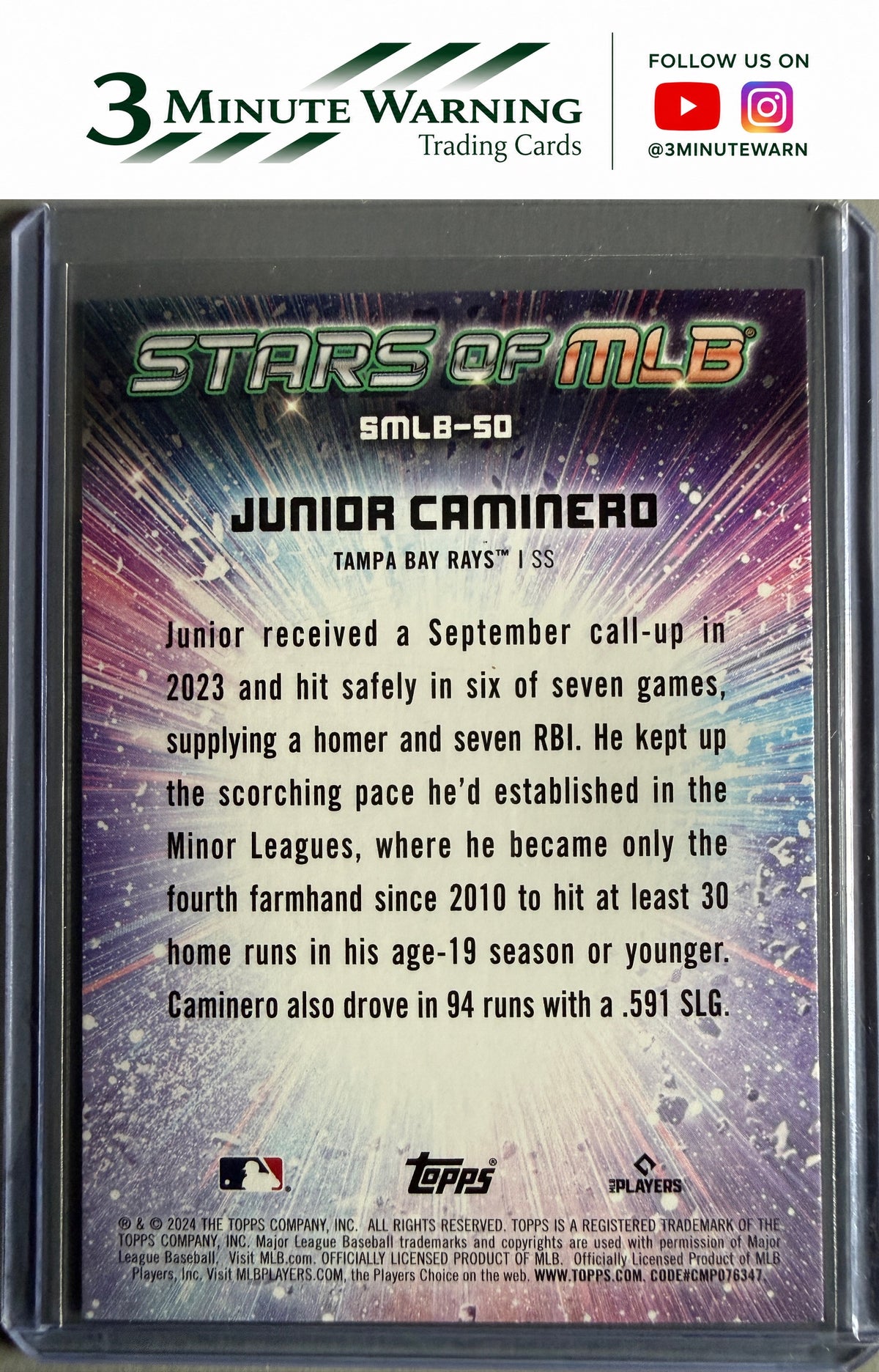 2024 Topps #SMLB-50 Junior Caminero Stars of MLB