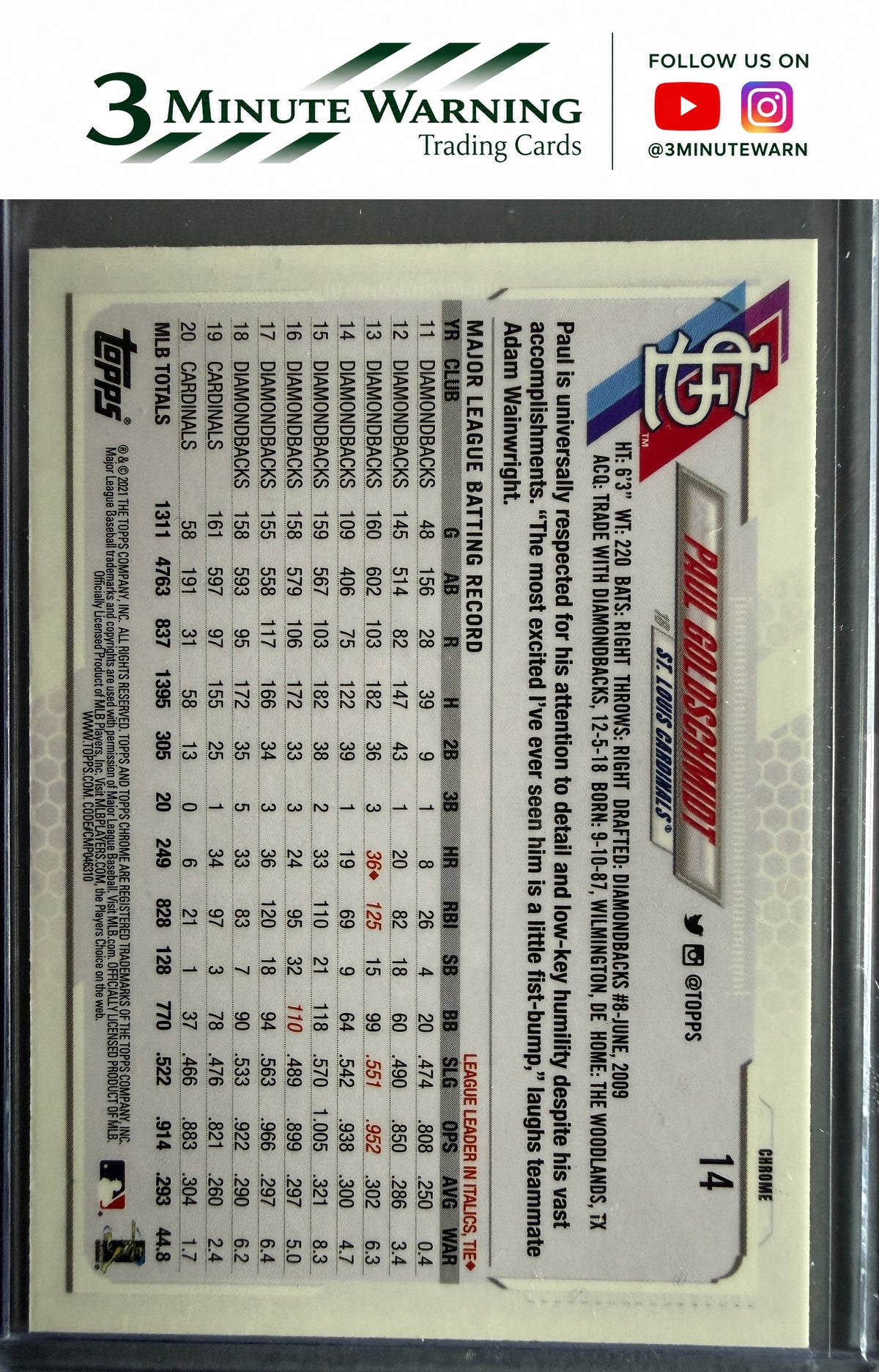 2021 Topps Chrome #14 Paul Goldschmidt