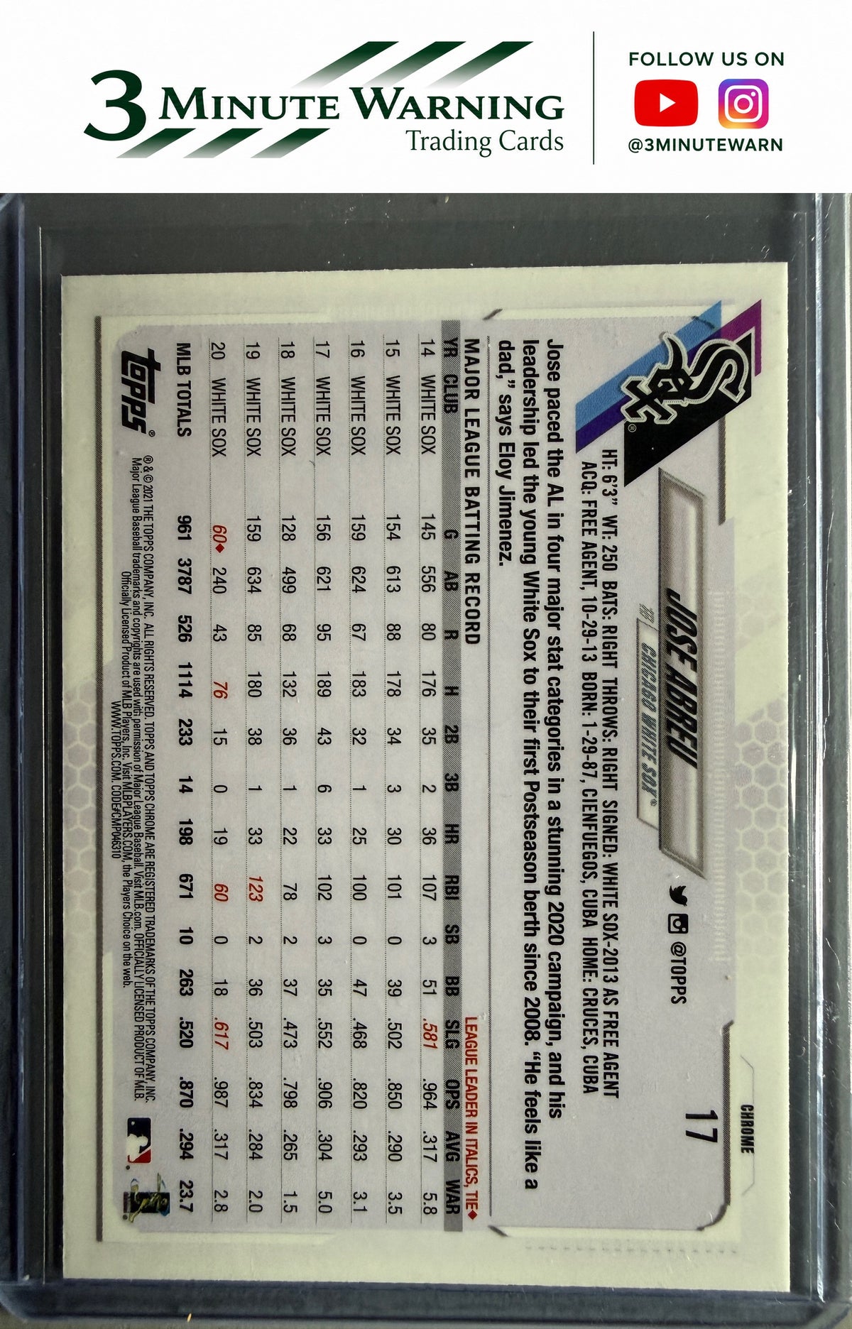 2021 Topps Chrome #17 Jose Abreu