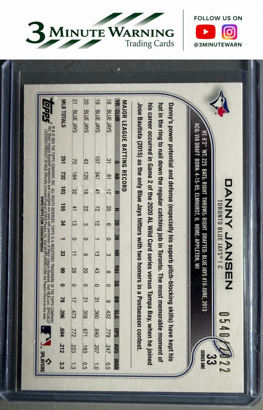 2022 Topps #33 Danny Jansen Gold #/2022