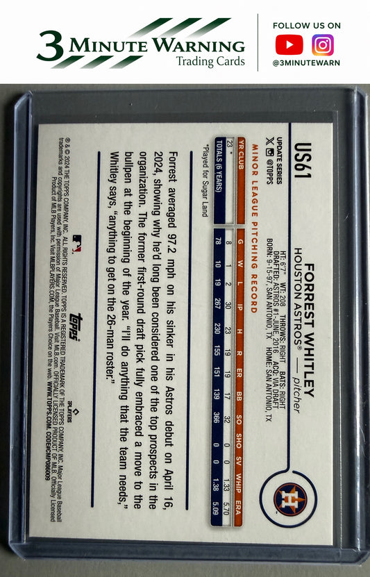 2024 Topps Update #US61 Forrest Whitley Yellow