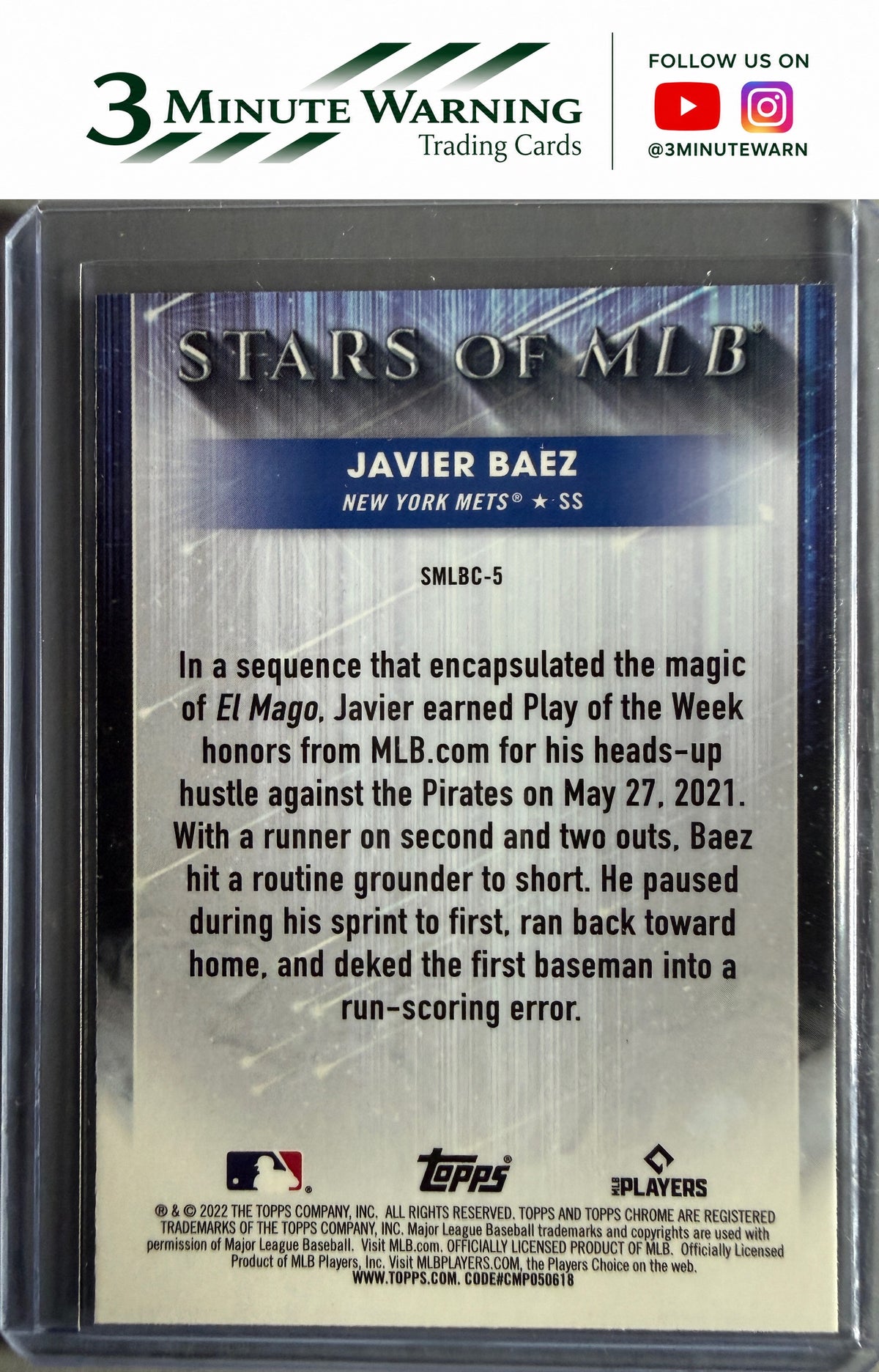 2022 Topps #SMLBC-5 Javier Baez Stars of MLB Chrome