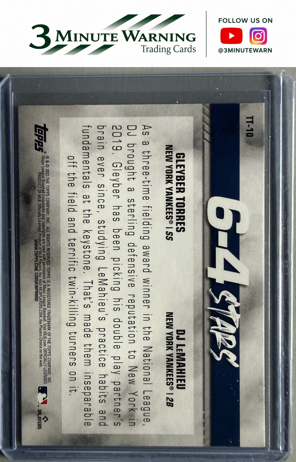 2022 Topps #TT-10 Gleyber Torres / DJ LeMahieu 6-4 Stars (Turnin' Two)