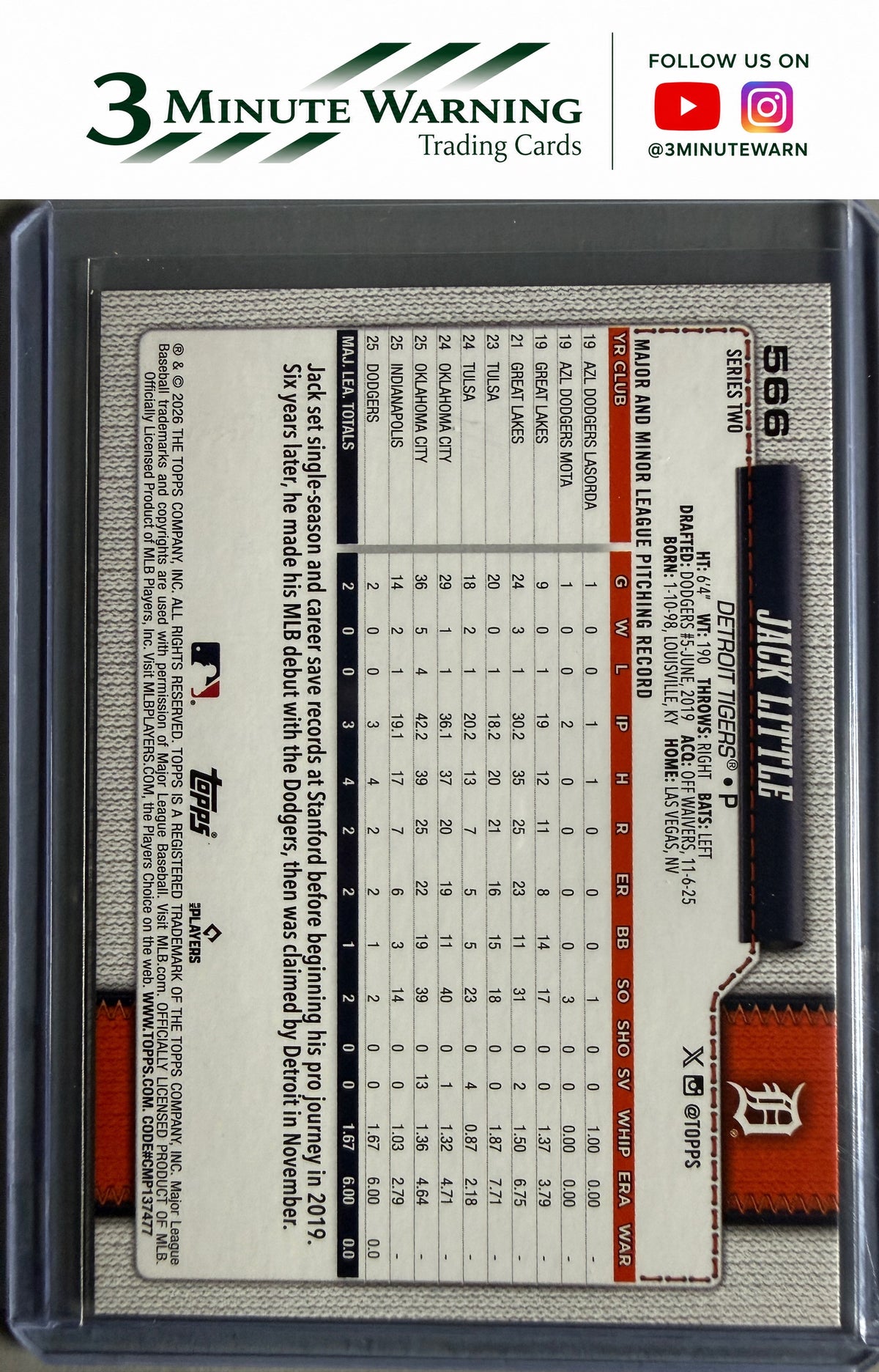 2026 Topps #566 Jack Little