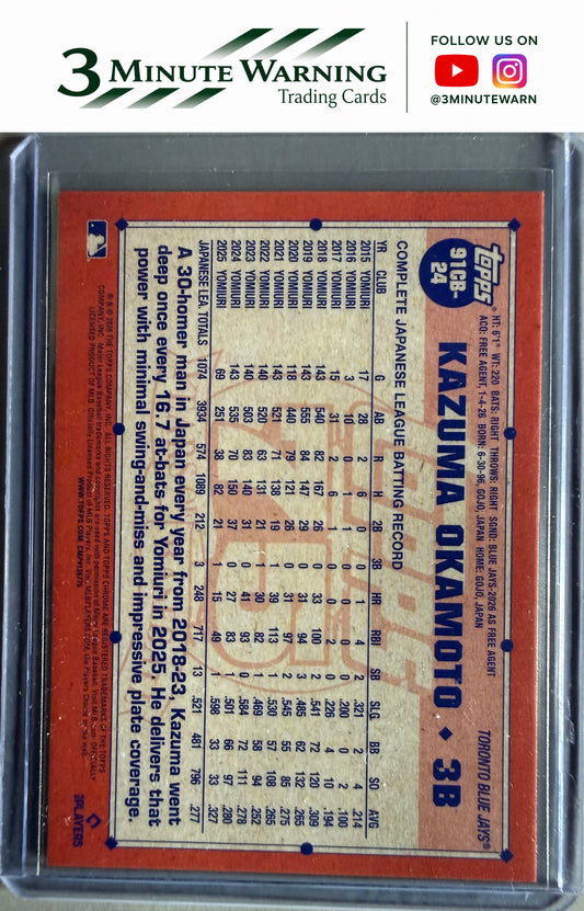 2026 Topps Chrome #91CB-24 Kazuma Okamoto 1991 Topps Baseball 35th Anniversary
