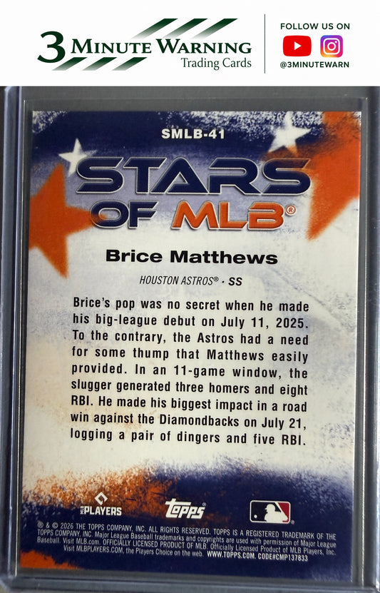 2026 Topps #SMLB-41 Brice Matthews Stars of MLB