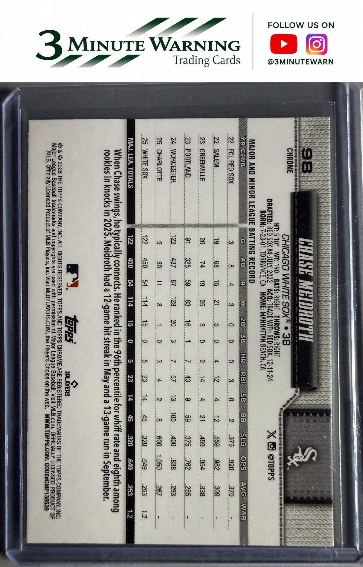 2026 Topps Chrome #98 Chase Meidroth