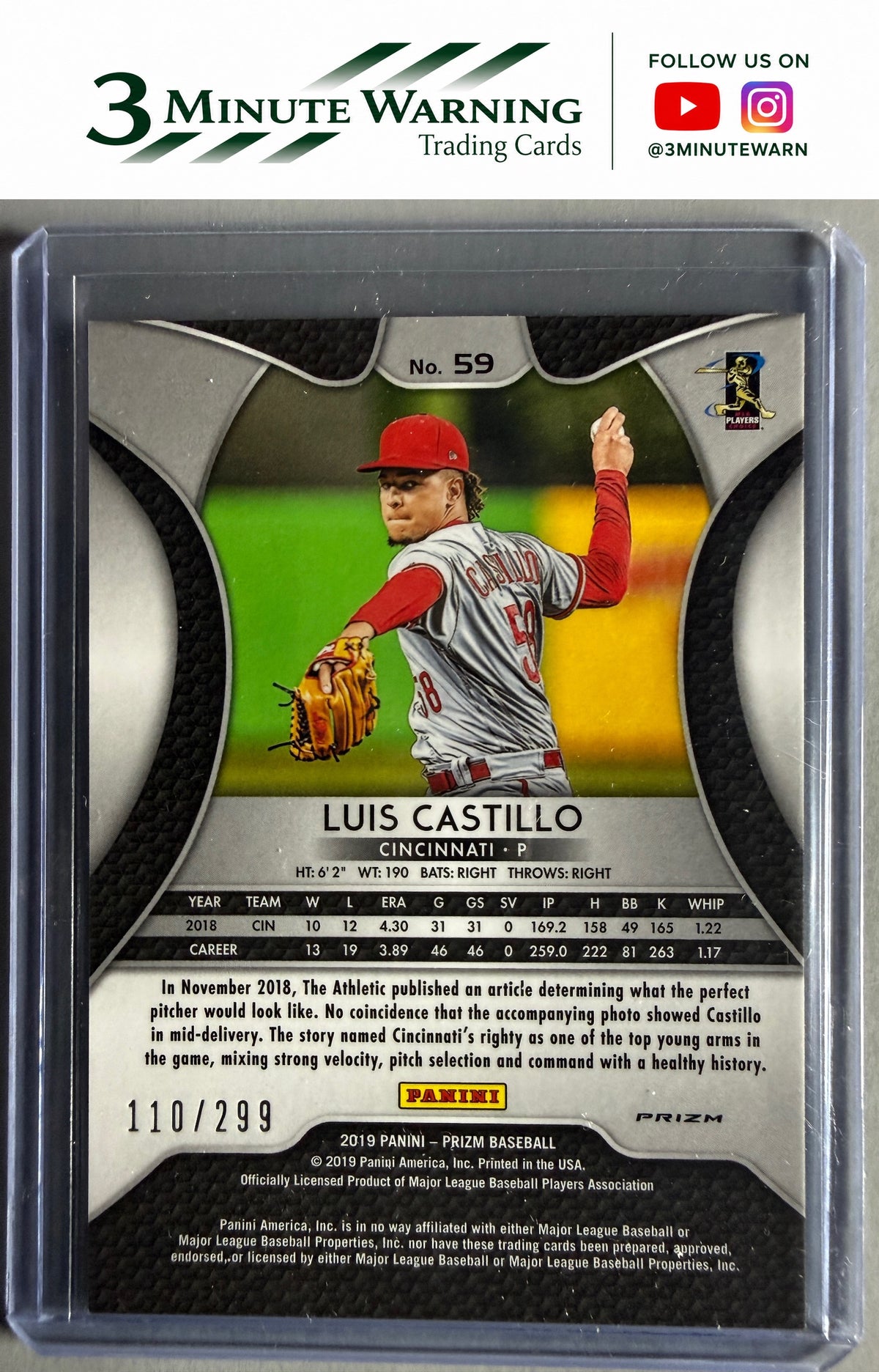2019 Panini Prizm #59 Luis Castillo Red Mojo Prizm #/299