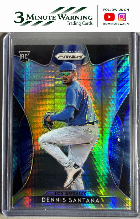 2019 Panini Prizm #181 Dennis Santana Hyper Prizm Blue Prizm