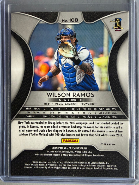 2019 Panini Prizm #108 Wilson Ramos Red Prizm