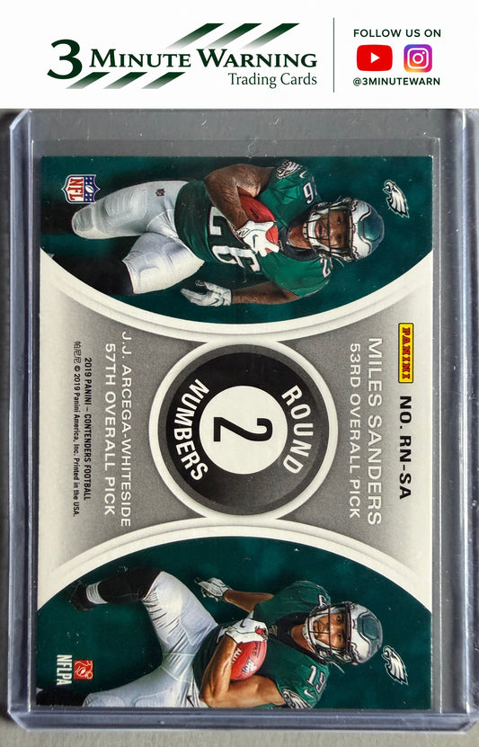 2019 Panini Contenders #RN-SA Miles Sanders / J.J. Arcega-Whiteside Round Numbers