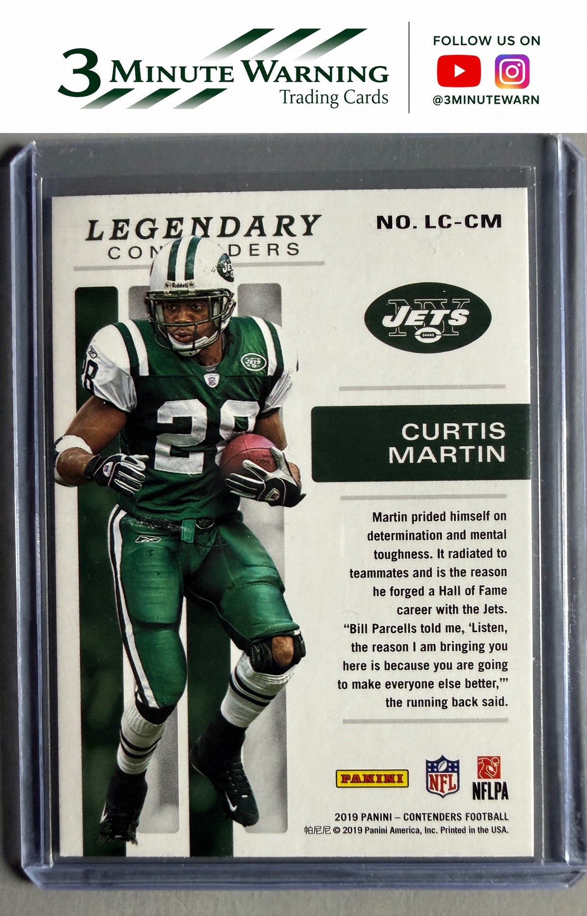 2019 Panini Contenders #LC-CM Curtis Martin Legendary Contenders